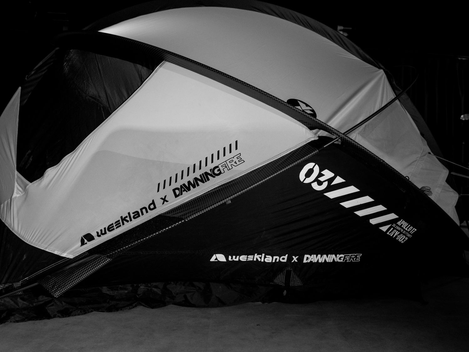 DawningFire × Weekland Watcher Tent – White Warrior Helmet